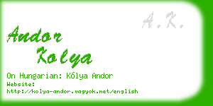 andor kolya business card