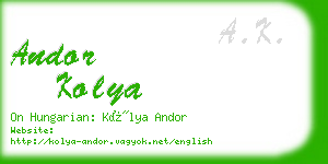 andor kolya business card